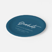 Navy and White Modern Script Graduation Party Papieren Bordje (Gekanteld)