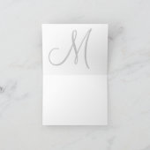 Navy and White Monogrammed - Hartelijk dank Bedankkaart (Binnen)