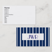 Navy and White Pinstripe Visitekaartje (Voorkant / Achterkant)