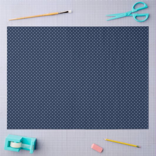 Navy and White Polka Dot Tissue Paper Tissuepapier (Craft)