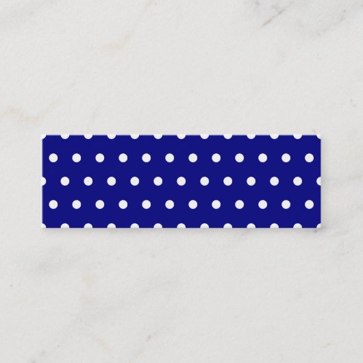Navy and White Polka Dots Mini Visitekaartje (Voorkant)