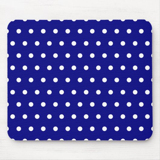 Navy and White Polka Dots Muismat (Voorkant)