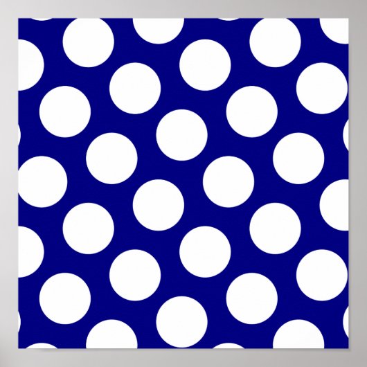 Navy and White Polka Dots Poster (Voorkant)