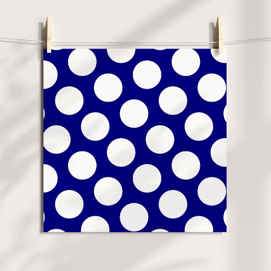 Navy and White Polka Dots Poster