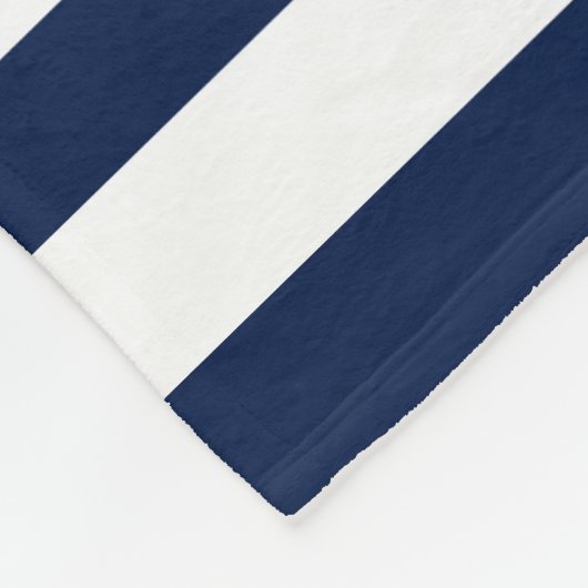 Navy and White Stripe gepersonaliseerd | Naam vaar Fleece Deken (Hoek)