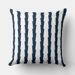 Navy and White Striped Accent Pillow Kussen