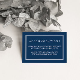 Navy and White Wedding Hotel Accommodatie Cards Informatiekaartje