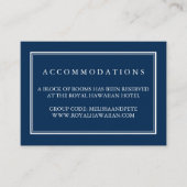 Navy and White Wedding Hotel Accommodatie Cards Informatiekaartje (Voorkant)