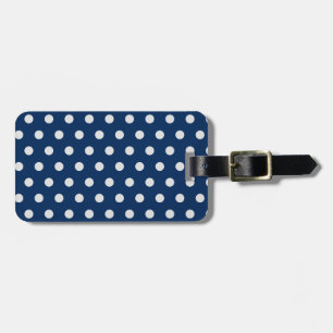 Navy and WhitePolka Dot Bagagelabel