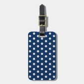 Navy and WhitePolka Dot Bagagelabel (Voorkant verticaal)
