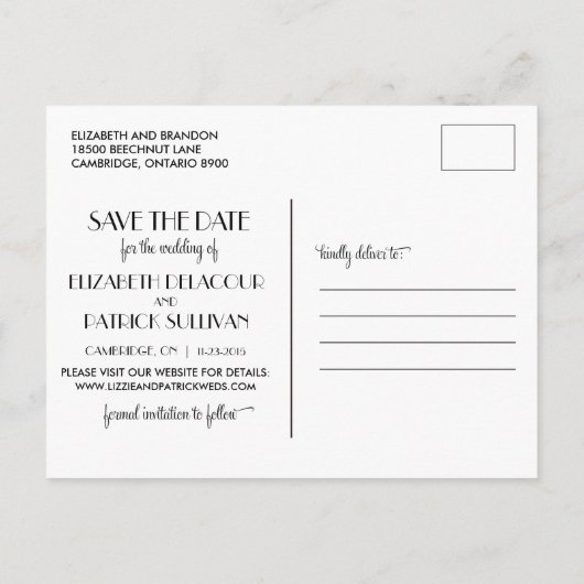 Navy and Yellow Mason Jars Save the Date Briefkaar Aankondigingskaart (Achterkant)