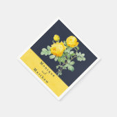 Navy and Yellow Rose Bouquet Wedding Servet (Hoek)
