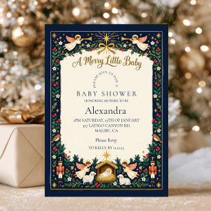 Navy Angels Merry Little Baby Shower Kaart