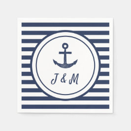 Navy Anker Nautisch Thema Custom Boat Bruiloft Servet