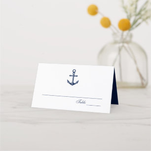 Navy Anker Nautische bruiloft Plaatskaartje