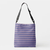 Navy Anker, Touw, Rood, Blauwe Strepen Patroon Crossbody Tas (Achterkant)