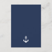 Navy Anker Yacht Nautische BRUILOFT QR Code detail Informatiekaartje (Achterkant)