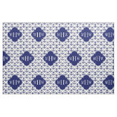 Navy Ankers Wit BG, Navy 3 Initiaal Monogram Stof (Fat Quarter)
