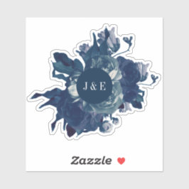 Navy Antiek Floral Bouquet Sticker