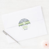 Navy Apple Green Grey Lace Wedding Ronde Sticker (Envelop)