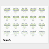 Navy Apple Green Grey Tortelduifjes Wedding Invite Hart Sticker (Vel)