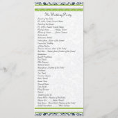 Navy Apple Green Grey Tortelduifjes Wedding Progra Programmakaart (Achterkant)