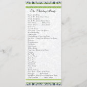 Navy Apple Green Grey Tortelduifjes Wedding Progra Programmakaart (Achterkant)