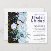 Navy Aqua Blue Floral Wedding Budget (Voorkant)