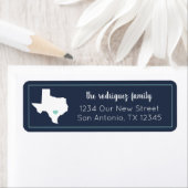Navy & Aqua Home Sweet Home - Texas Moving Etiket (Insitu)