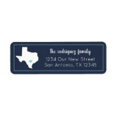 Navy & Aqua Home Sweet Home - Texas Moving Etiket (Voorkant)