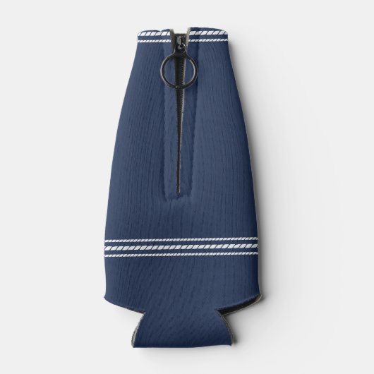 Navy & Aqua Rustic Vist Cabin op maat Flesjeskoeler (Achterkant)