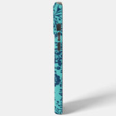 Navy Aqua Yellow Damask Personaliseer iPhone Case-Mate iPhone Case (Achterkant / Links)