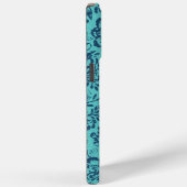 Navy Aqua Yellow Damask Personaliseer iPhone Case-Mate iPhone Case (Achterkant / Rechts)