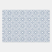 Navy Arabic Geometric Pattern Inpakpapier Vel (Voorkant)