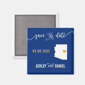 Navy Arizona Wedding Save the Date Map Magneet (Voorkant / Achterkant)
