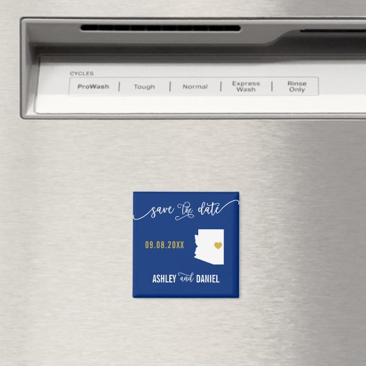 Navy Arizona Wedding Save the Date Map Magneet (Insitu (Vaatwasser))