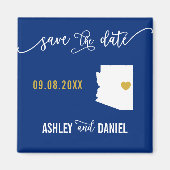Navy Arizona Wedding Save the Date Map Magneet (Voorkant)