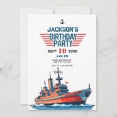 Navy Army Schip Verjaardag Kaart (Voorkant)