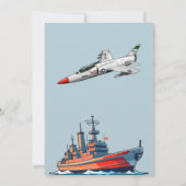 Navy Army Schip Verjaardag Kaart (Achterkant)