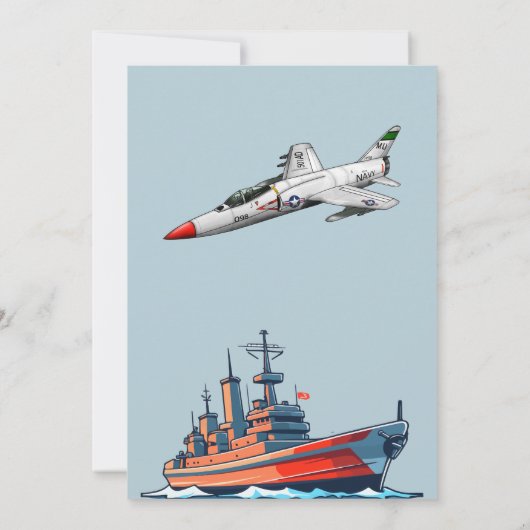 Navy Army Schip Verjaardag Kaart (Achterkant)