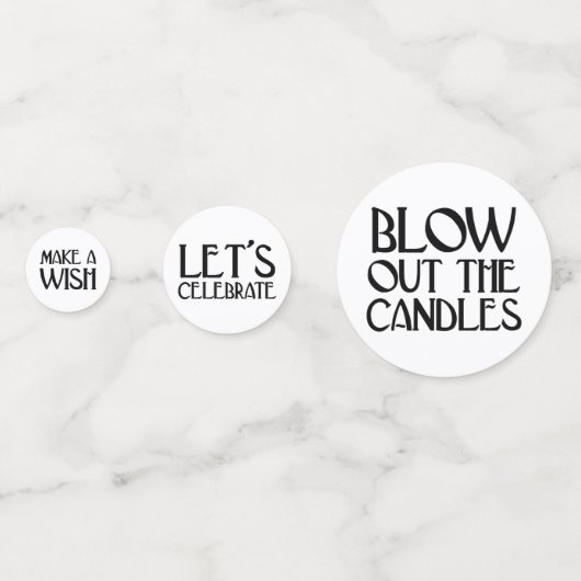 Navy Art Deco Birthday Phrases Confetti (Achterkanten)