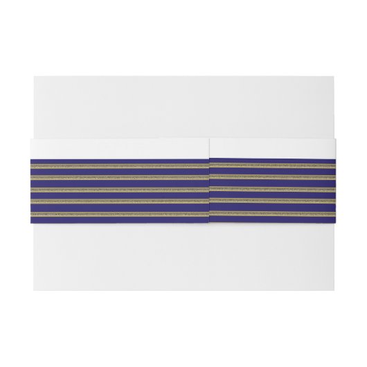 Navy Art Deco Posh Bruiloft Belly Band Uitnodigingen Wikkel (Achterkant Voorbeeld)
