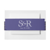 Navy Art Deco Posh Bruiloft Belly Band Uitnodigingen Wikkel (Voorkant Voorbeeld)