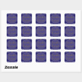 Navy Art Deco Posh Bruiloft Envelop Seal Vierkante Sticker (Vel)