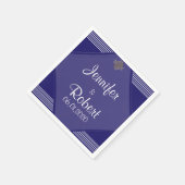 Navy Art Deco Posh Bruiloft Servet (Hoek)