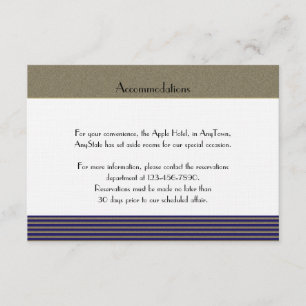 Navy Art Deco Posh Wedding Insert Informatiekaartje