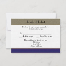 Navy Art Deco Posh Wedding Response Card RSVP Kaartje