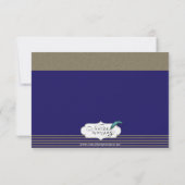 Navy Art Deco Posh Wedding Response Card RSVP Kaartje (Achterkant)