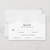 Navy Art Deco String Lights Bruiloft RSVP Kaartje (Voorkant)