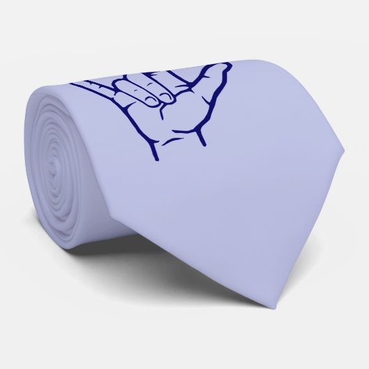 Navy ASL I Love You Hand Stropdas (Opgerold)